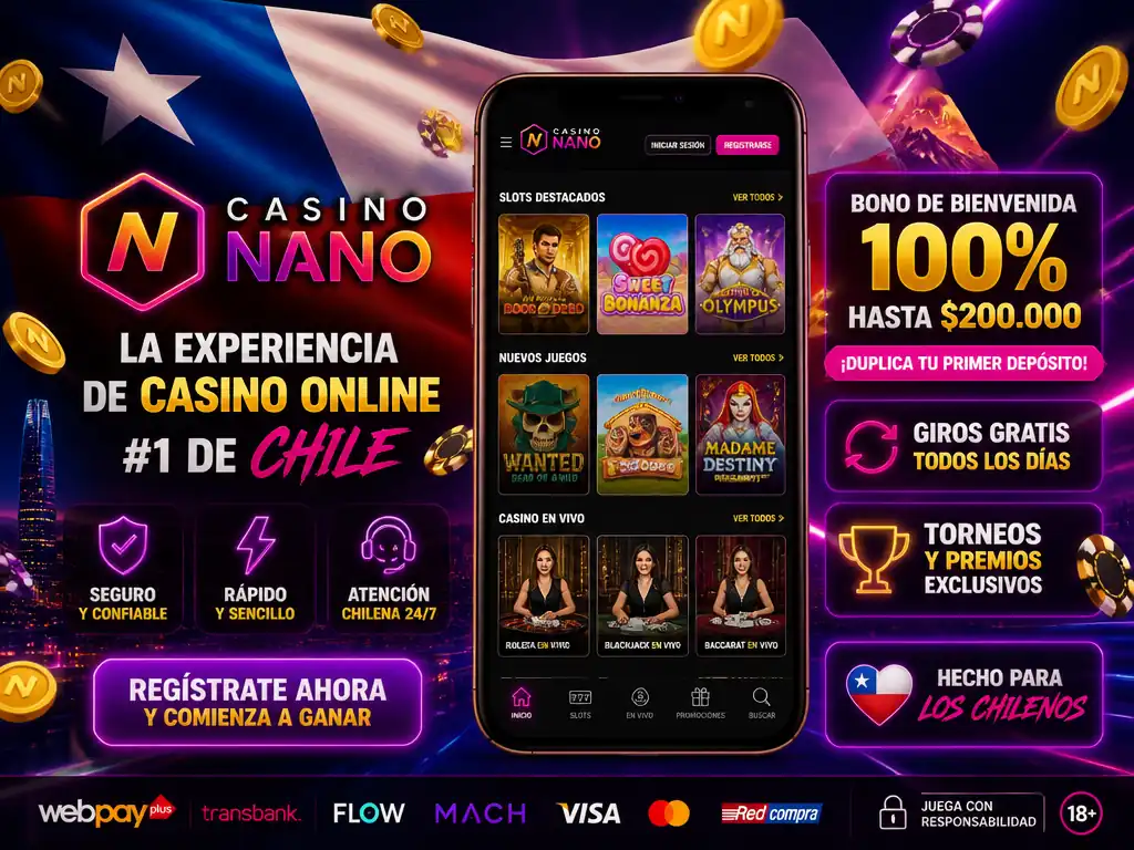 Casino Nano Chile sorteos en vivo ruleta tragamonedas